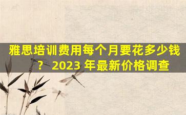 雅思培训费用每个月要花多少钱？ 2023 年最新价格调查